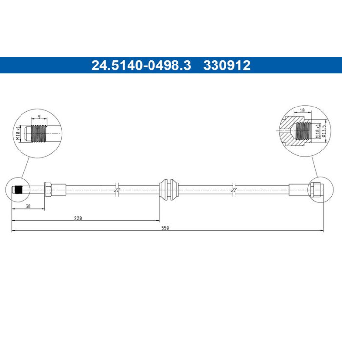 ATE Bremsschlauch 24.5140-0498.3 ATE Bremsschlauch 24.5140-0498.3