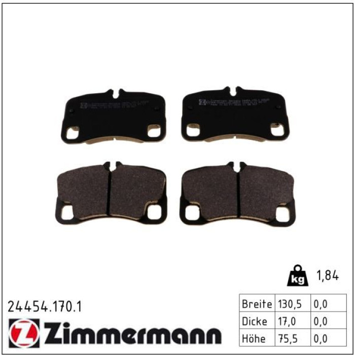 ZIMMERMANN Bremsbeläge 24454.170.1 ZIMMERMANN Bremsbeläge 24454.170.1