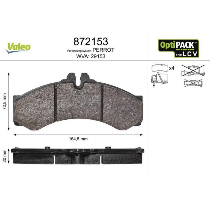 Valeo Bremsbelagsatz 872153 Valeo Bremsbelagsatz 872153