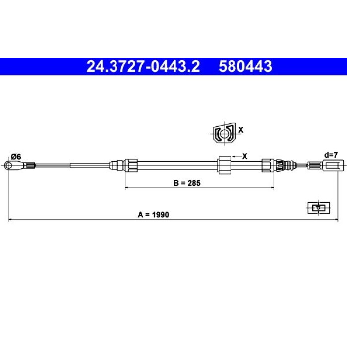 ATE Handbremsseil 24.3727-0443.2 ATE Handbremsseil 24.3727-0443.2
