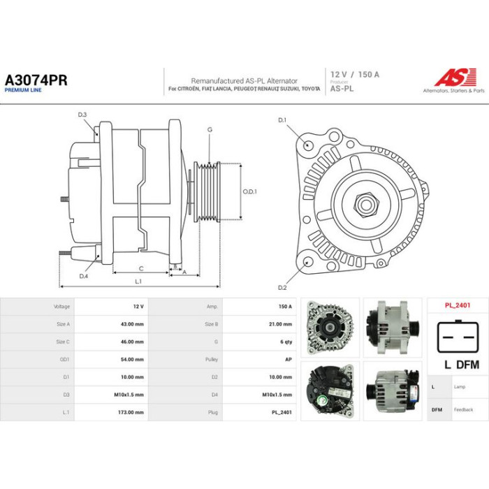 AS-PL Generator A3074PR AS-PL Generator A3074PR
