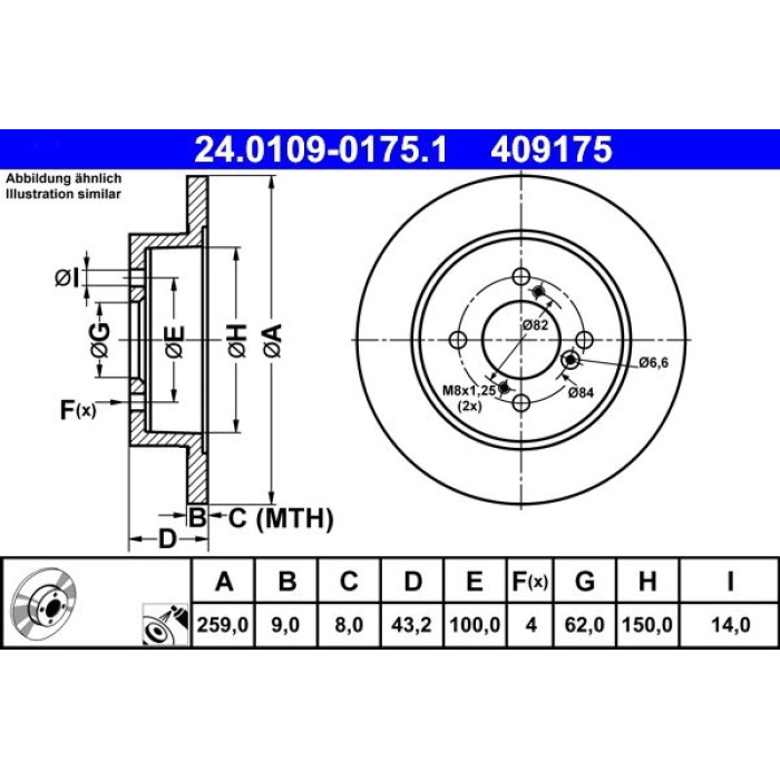 ATE Bremsscheibe Suzuki Hinterachse Swift 1.2/1.3 DDiS 10 24.0109-0175.1 ATE Bremsscheibe Suzuki Hinterachse Swift 1.2/1.3 DDiS 10 24.0109-0175.1