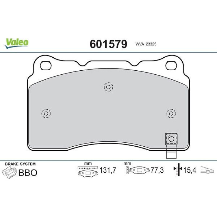 Valeo Bremsbelagsatz 601579 Valeo Bremsbelagsatz 601579