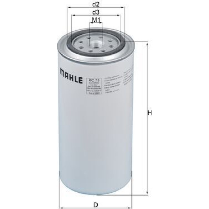 MAHLE Kraftstofffilter KC 75 MAHLE Kraftstofffilter KC 75