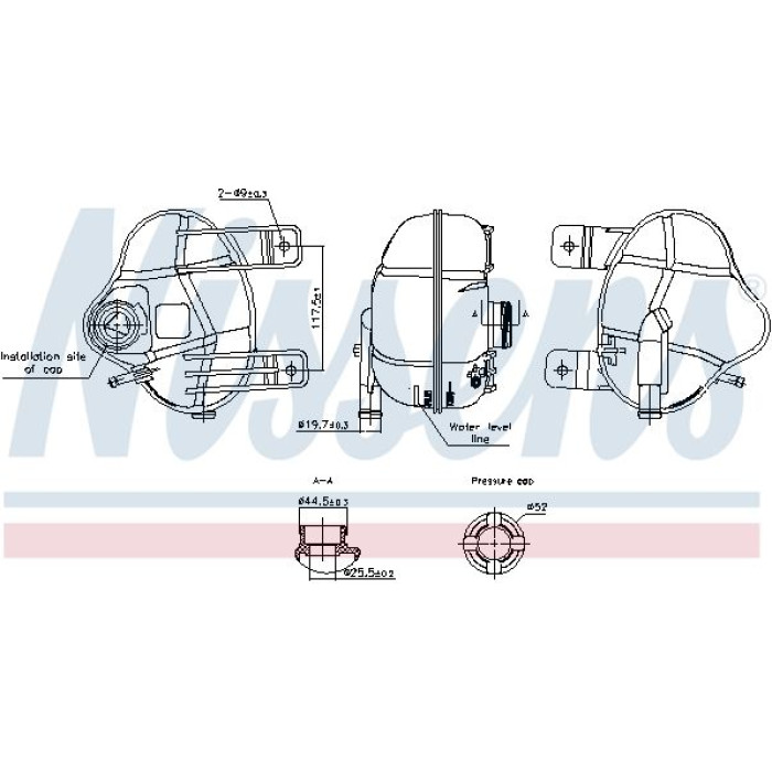 Nissens Kühlmittel-Ausgleichsbehälter 996250 Nissens Kühlmittel-Ausgleichsbehälter 996250