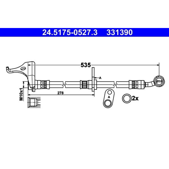 ATE Bremsschlauch 24.5175-0527.3 ATE Bremsschlauch 24.5175-0527.3