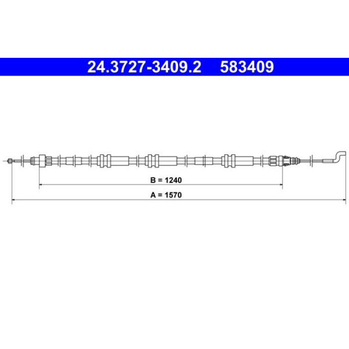 ATE Handbremsseil 24.3727-3409.2 ATE Handbremsseil 24.3727-3409.2