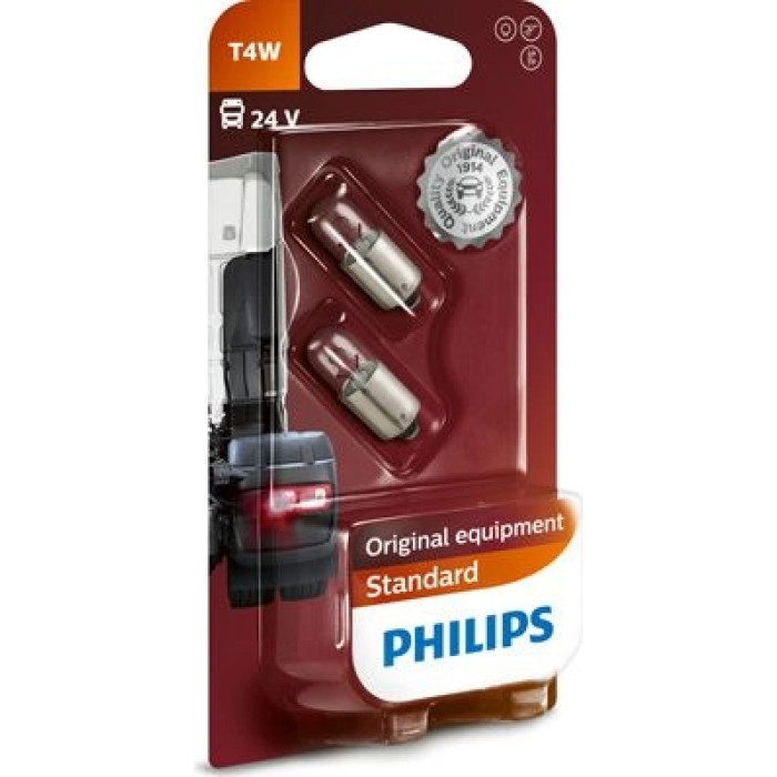 13929B2 PHILIPS T4W Glühlampe 24 V 4 W BA9s, 2 Stück - 13929B2 - l 13929B2 PHILIPS T4W Glühlampe 24 V 4 W BA9s, 2 Stück - 13929B2 - l