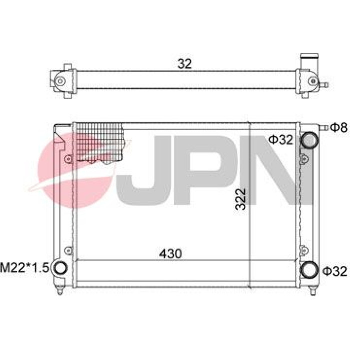 JPN Kühler Motorkühlung 60C9055-JPN JPN Kühler Motorkühlung 60C9055-JPN