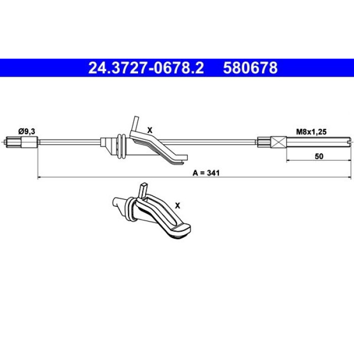 ATE Handbremsseil 24.3727-0678.2 ATE Handbremsseil 24.3727-0678.2