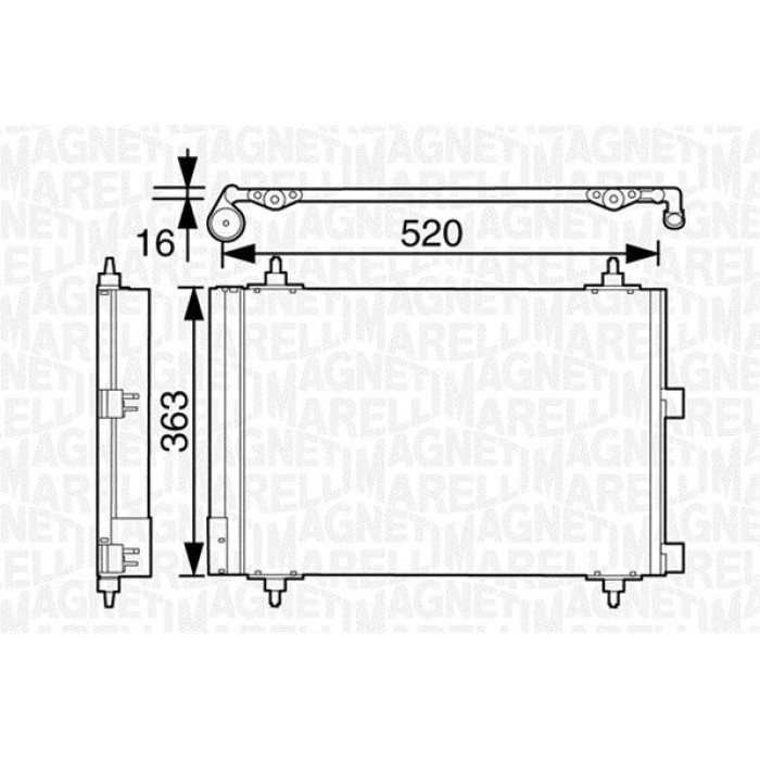 Magneti Marelli Klimakondensator 350203628000 Magneti Marelli Klimakondensator 350203628000