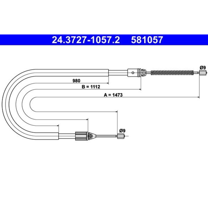ATE Handbremsseil 24.3727-1057.2 ATE Handbremsseil 24.3727-1057.2