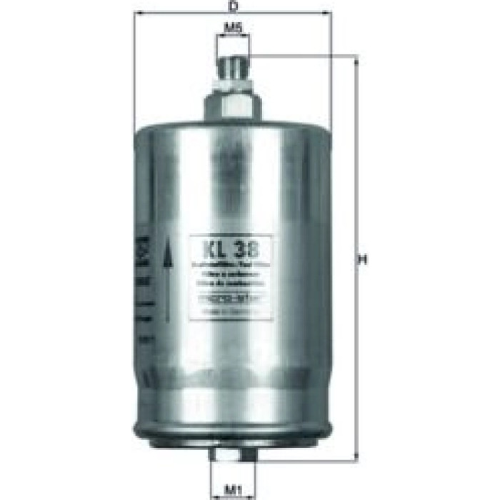 KL 38 MAHLE Kraftstofffilter KL 38, Leitungsfilter, Höhe 168,5 mm – u. a. für Mercedes-Benz S-Klasse (W126), 124 Stufenheck (W124), Coupé (C126) – OE Nummer 0014778701 - l KL 38 MAHLE Kraftstofffilter KL 38, Leitungsfilter, Höhe 168,5 mm – u. a. für Mercedes-Benz S-Klasse (W126), 124 Stufenheck (W124), Coupé (C126) – OE Nummer 0014778701 - l