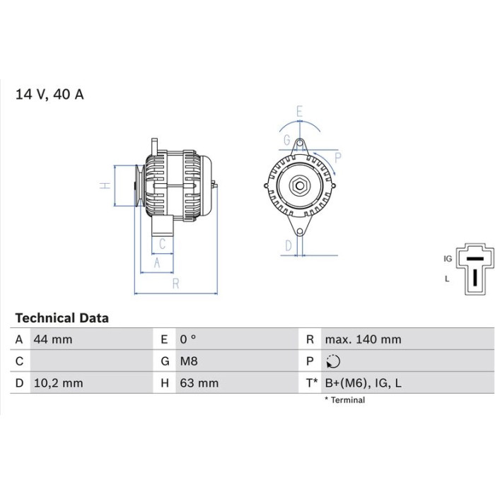 Bosch Lichtmaschine 0 986 037 271 Bosch Lichtmaschine 0 986 037 271