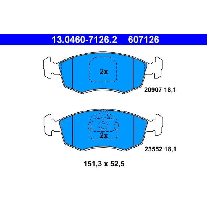 13.0460-7126.2 ATE Bremsbelagsatz 13.0460-7126.2 13.0460-7126.2 ATE Bremsbelagsatz 13.0460-7126.2