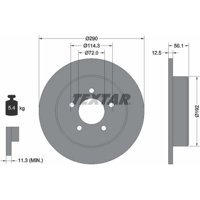 Textar Bremsscheibe 92108400 Textar Bremsscheibe 92108400