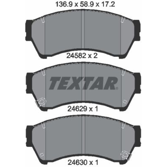 Textar Bremsbelagsatz 2458202 Textar Bremsbelagsatz 2458202