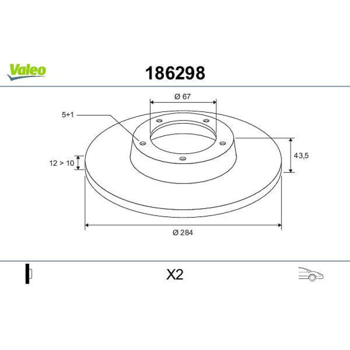 Valeo Bremsscheibe 186298