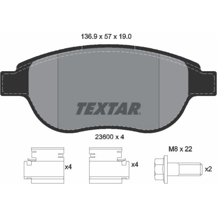 Textar Bremsbelagsatz 2360001 Textar Bremsbelagsatz 2360001