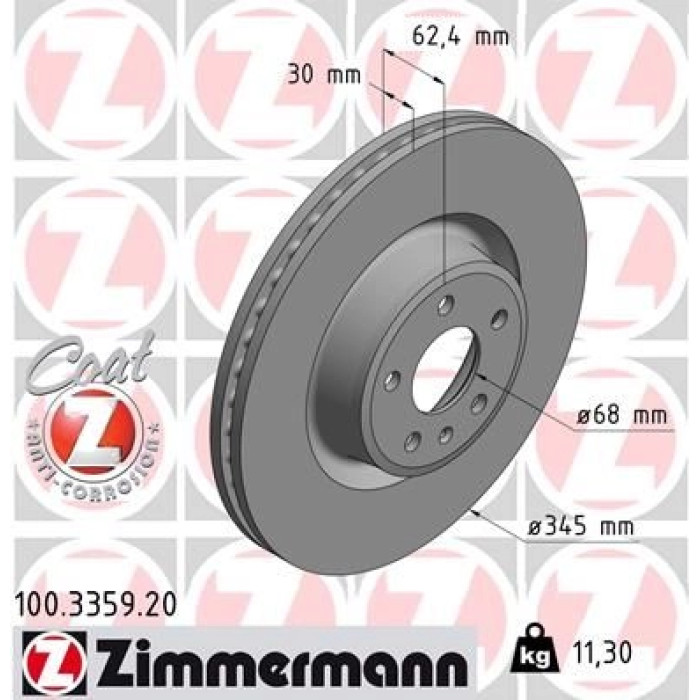 Zimmermann Bremsscheibe Vorderachse 100.3359.20