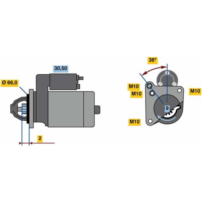 Bosch Starter 0 986 022 830 Bosch Starter 0 986 022 830