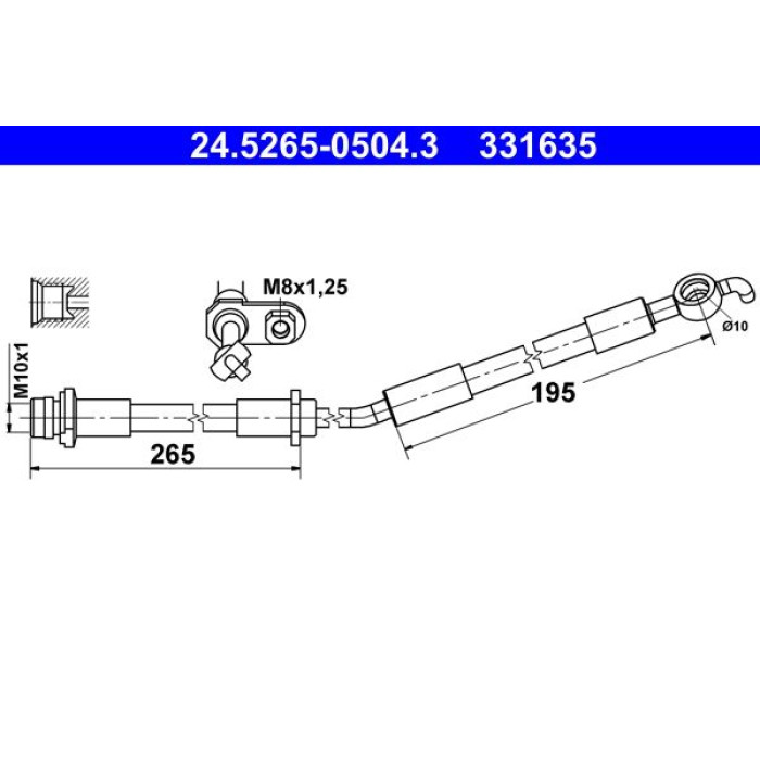 ATE Bremsschlauch 24.5265-0504.3 ATE Bremsschlauch 24.5265-0504.3