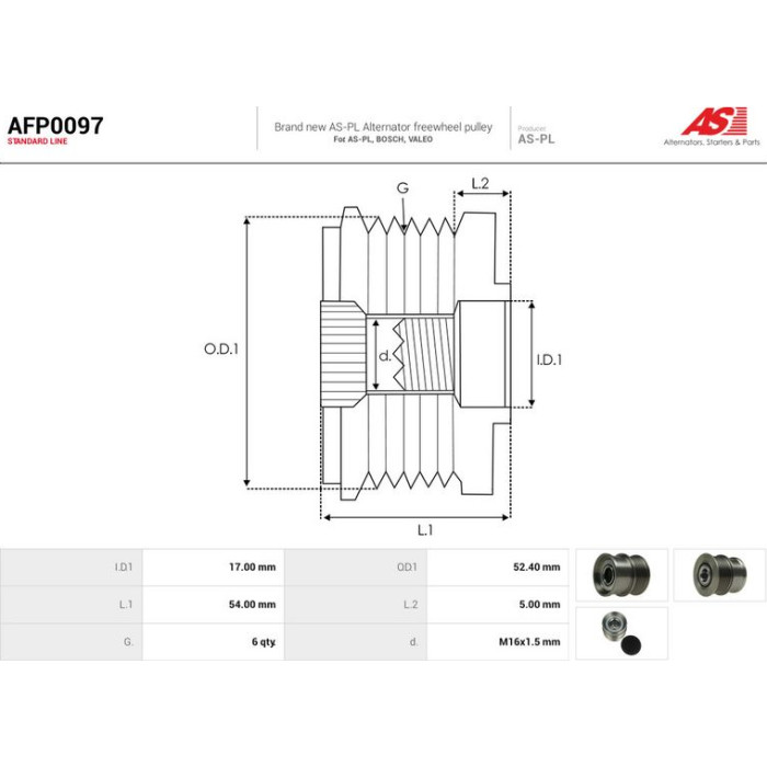 AFP0097 AUTOSTARTER Lichtmaschinenfreilauf AFP0097 AFP0097 AUTOSTARTER Lichtmaschinenfreilauf AFP0097