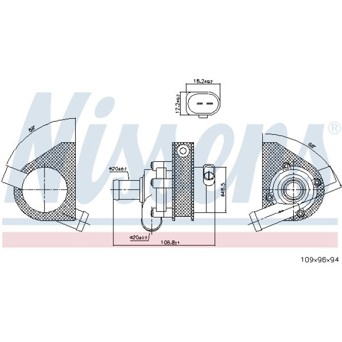 Nissens Zusatzwasserpumpe / Kühlmittelpumpe 831081 Nissens Zusatzwasserpumpe / Kühlmittelpumpe 831081