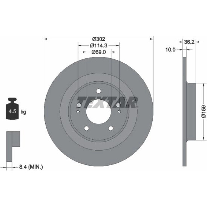 Textar Bremsscheibe 92267403 Textar Bremsscheibe 92267403