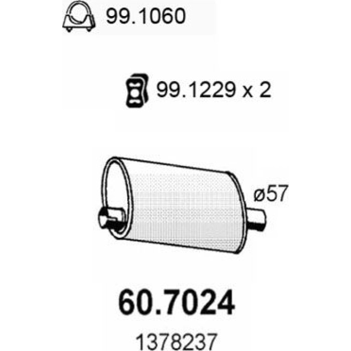 ASSO Endschalldämpfer 60.7024 ASSO Endschalldämpfer 60.7024