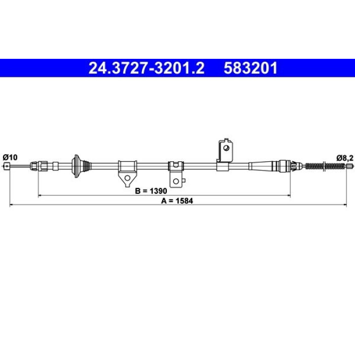 ATE Handbremsseil 24.3727-3201.2 ATE Handbremsseil 24.3727-3201.2