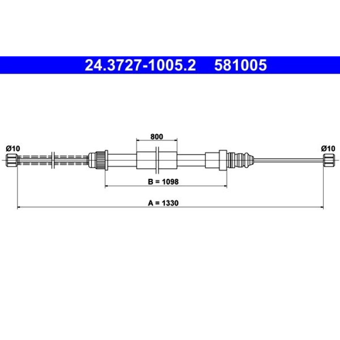ATE Handbremsseil 24.3727-1005.2 ATE Handbremsseil 24.3727-1005.2