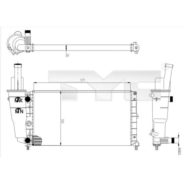 TYC Motorkühler 709-0005 TYC Motorkühler 709-0005