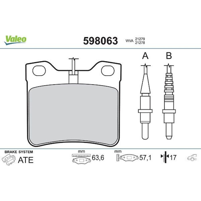 Valeo Bremsbelagsatz 598063