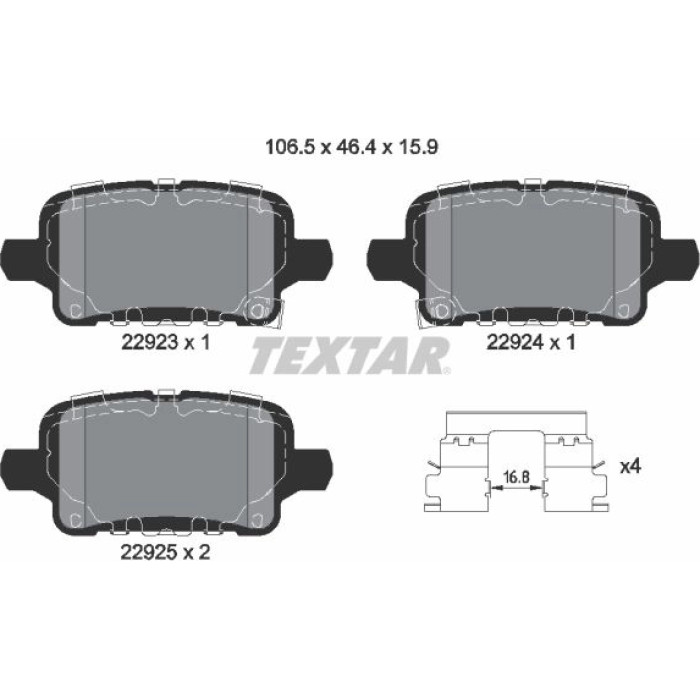 Textar Bremsbelagsatz 2292301 Textar Bremsbelagsatz 2292301