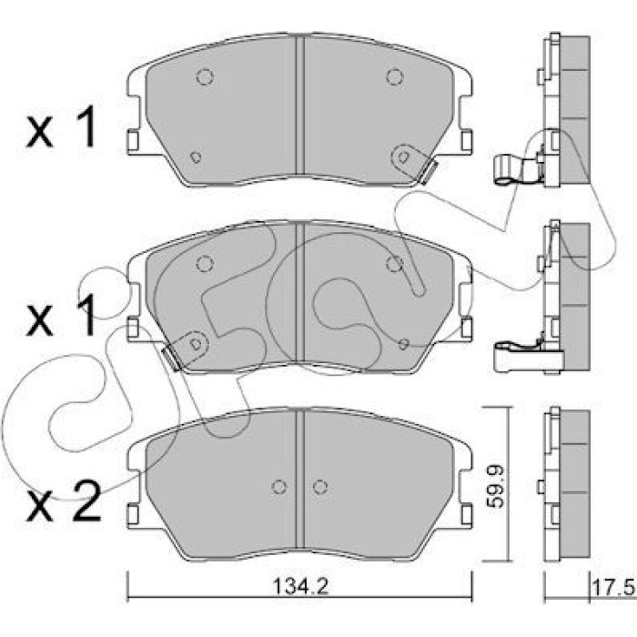 CIFAM Bremsbelagsatz, Scheibenbremse 822-1305-0