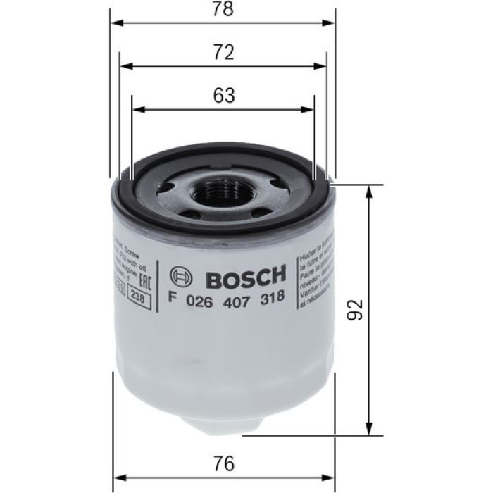 Bosch Ölfilter F 026 407 318 Bosch Ölfilter F 026 407 318