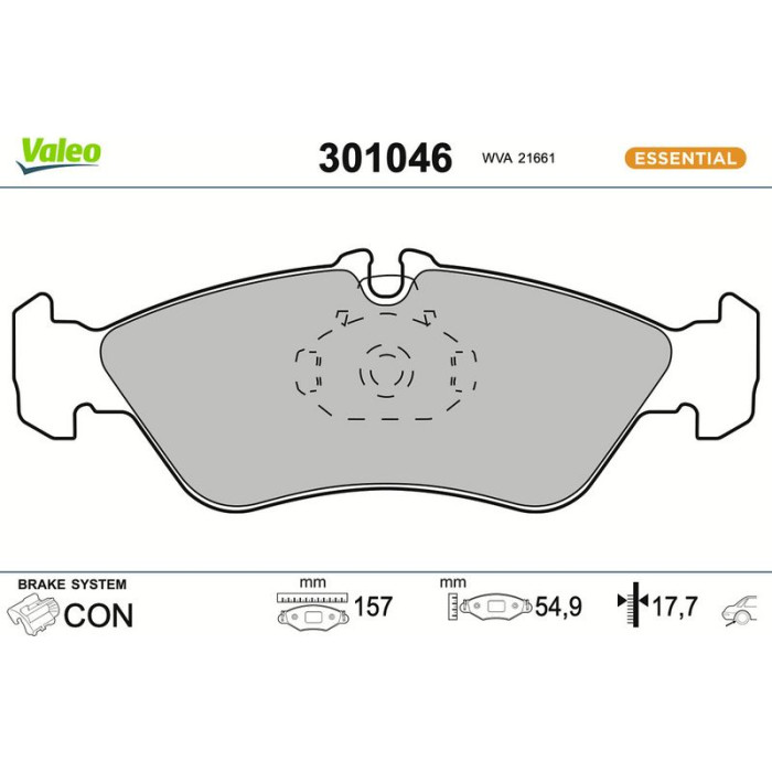 Valeo Bremsbelagsatz 301046 Valeo Bremsbelagsatz 301046