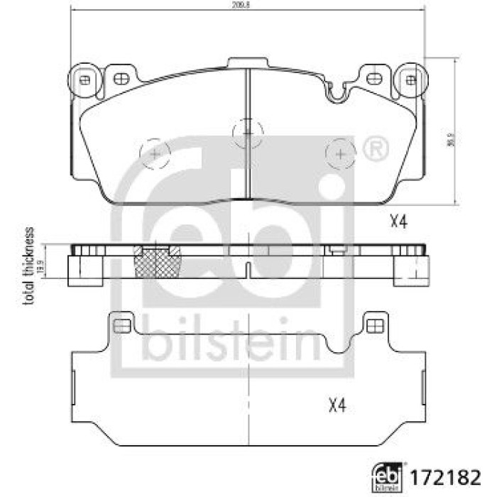 febi Bremsbelagsatz 172182 febi Bremsbelagsatz 172182