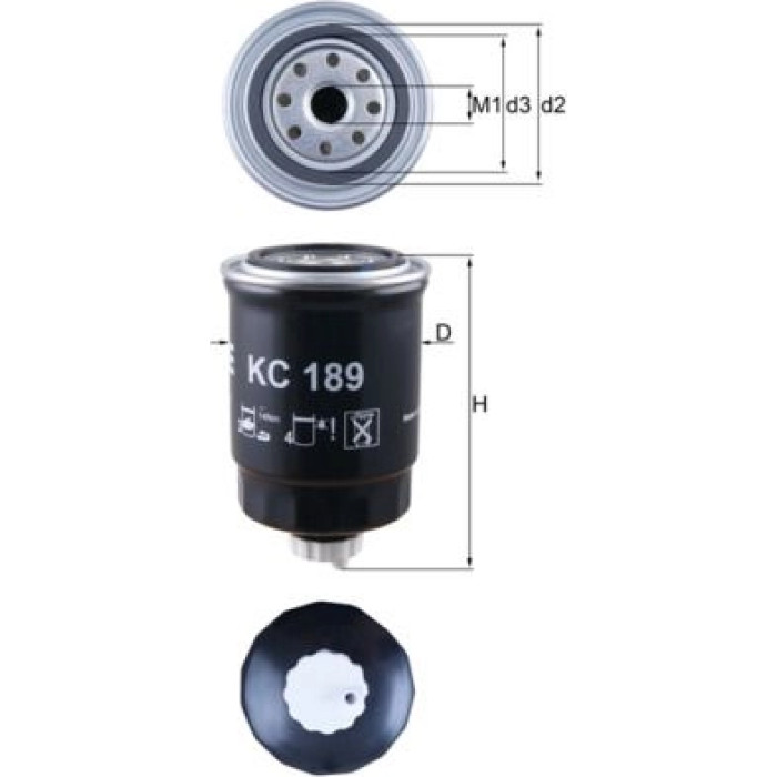 KC 189 MAHLE Kraftstofffilter KC 189, Anschraubfilter, Höhe 152 mm – u. a. für Nissan Cabstar E (TL_, VL_), Navara Np300 (D40), Almera Tino (V10) – OE Nummer 16400BN303 - l KC 189 MAHLE Kraftstofffilter KC 189, Anschraubfilter, Höhe 152 mm – u. a. für Nissan Cabstar E (TL_, VL_), Navara Np300 (D40), Almera Tino (V10) – OE Nummer 16400BN303 - l
