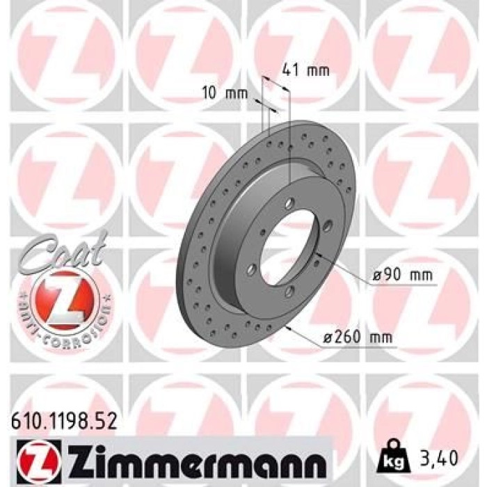 Zimmermann Bremsscheibe Hinterachse Sport 610.1198.52