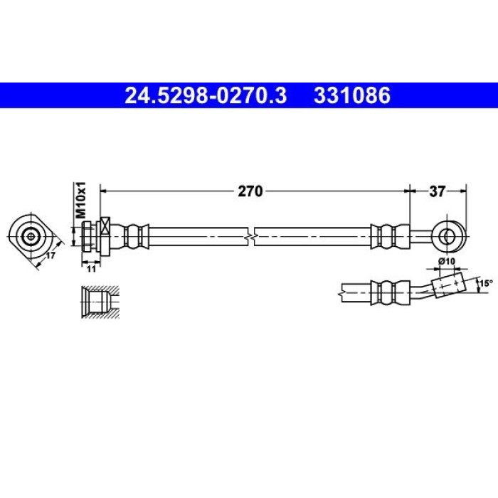 ATE Bremsschlauch 24.5298-0270.3 ATE Bremsschlauch 24.5298-0270.3