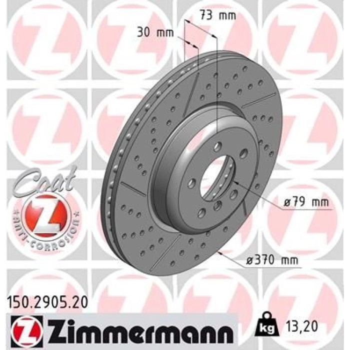 Zimmermann Bremsscheibe Vorderachse 150.2905.20 Zimmermann Bremsscheibe Vorderachse 150.2905.20