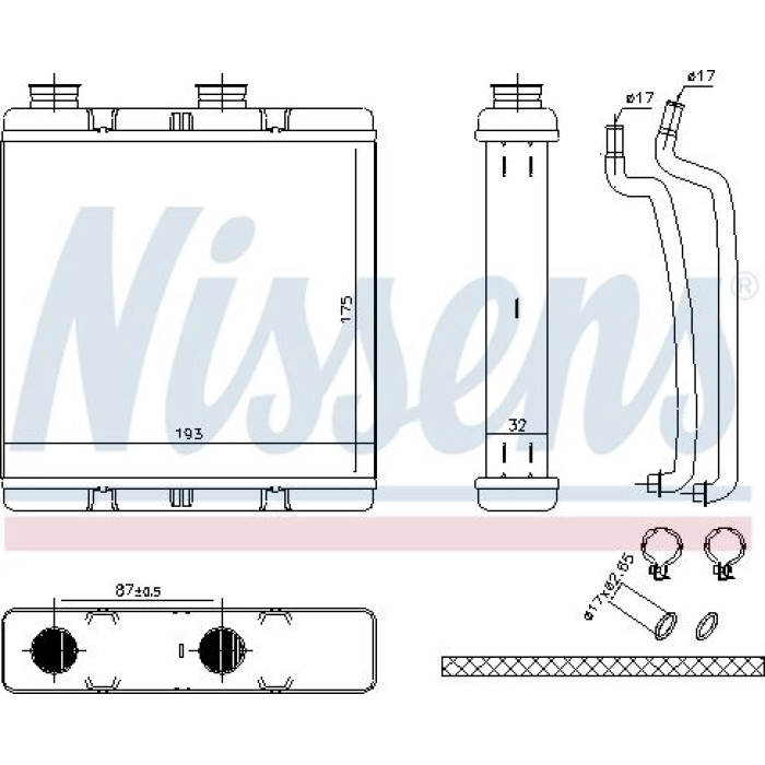 Nissens Heizungskühler PKW 707173 Nissens Heizungskühler PKW 707173
