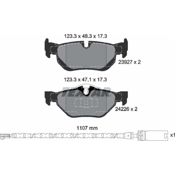 Textar Bremsbelagsatz 2392707 Textar Bremsbelagsatz 2392707