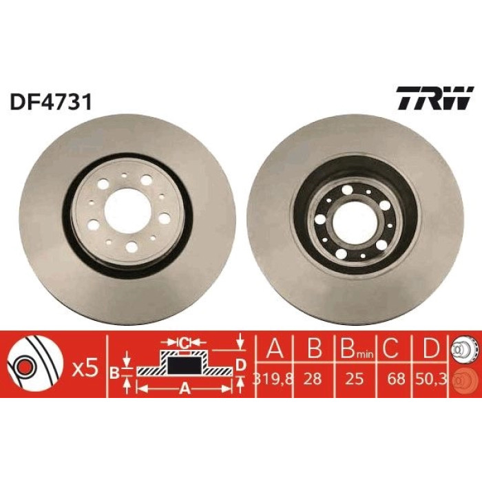 TRW Bremsscheibe Vorderachse DF4731