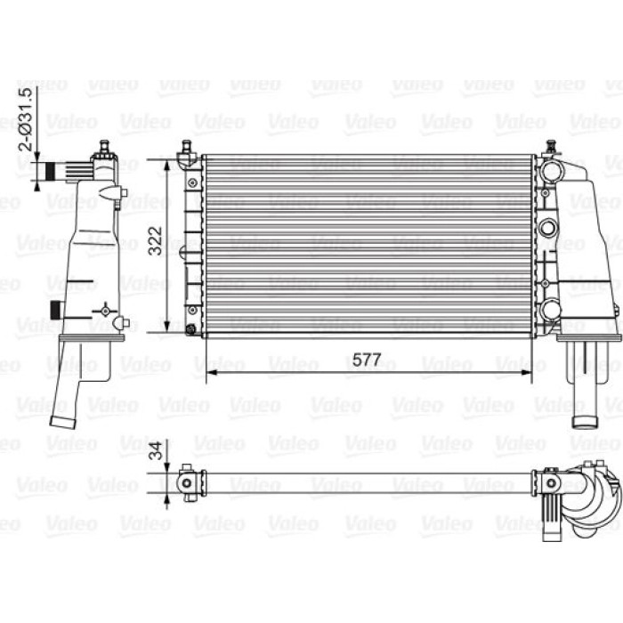 Valeo Motorkühler 734236 Valeo Motorkühler 734236