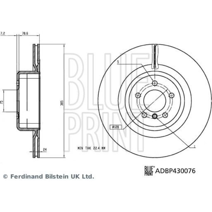 BluePrint Bremsscheibe ADBP430076 BluePrint Bremsscheibe ADBP430076