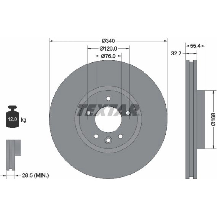 Textar Bremsscheibe 92230305 Textar Bremsscheibe 92230305