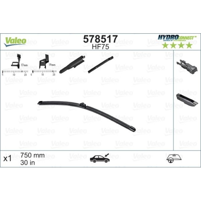 578517 Valeo HydroConnect Front LHD 578517 - 75 cm 578517 Valeo HydroConnect Front LHD 578517 - 75 cm